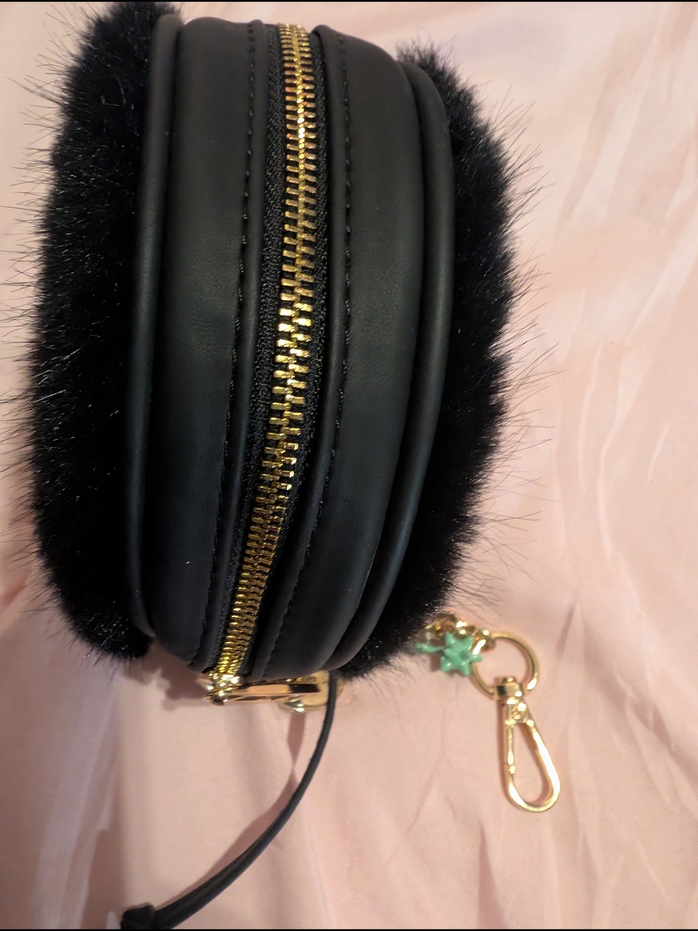 Cute Black Furry Eye Wristlet Clutch - Picture 7 of 10